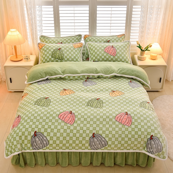 91家纺网 家纺一手货源 找家纺 （总）牵依2025新牛奶绒法兰绒四件套直播爆款