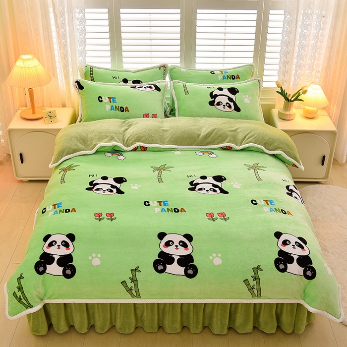 91家纺网 家纺一手货源 找家纺 （总）牵依2025新牛奶绒法兰绒四件套直播爆款