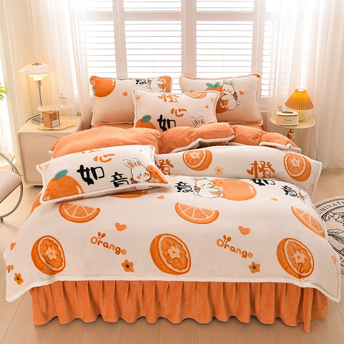 91家纺网 家纺一手货源 找家纺 （总）牵依2025新牛奶绒法兰绒四件套直播爆款