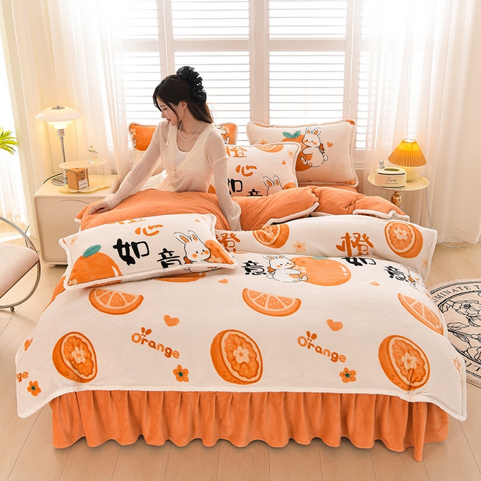 91家纺网 家纺一手货源 找家纺 （总）牵依2025新牛奶绒法兰绒四件套直播爆款