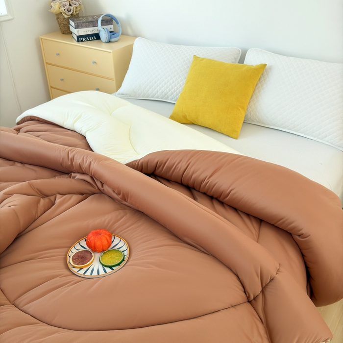 91家纺网 家纺一手货源 找家纺 卡芙芯类馆 2025新款云朵泡芙被被子被芯 咖色