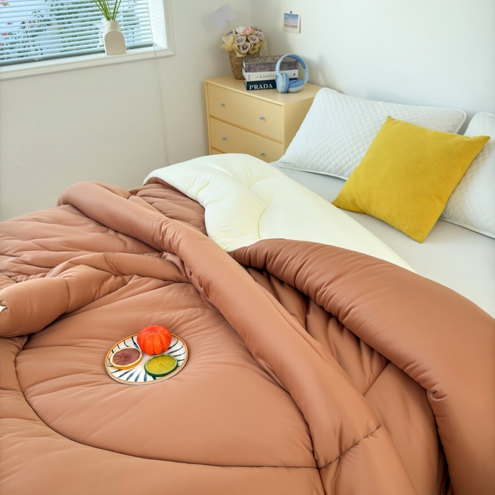 91家纺网 家纺一手货源 找家纺 卡芙芯类馆 2025新款云朵泡芙被被子被芯 咖色