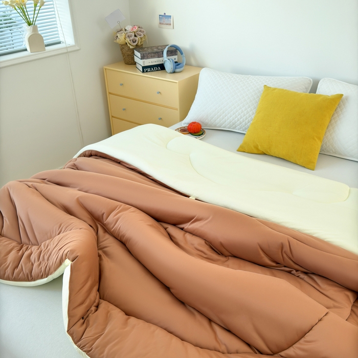 91家纺网 家纺一手货源 找家纺 卡芙芯类馆 2025新款云朵泡芙被被子被芯 咖色