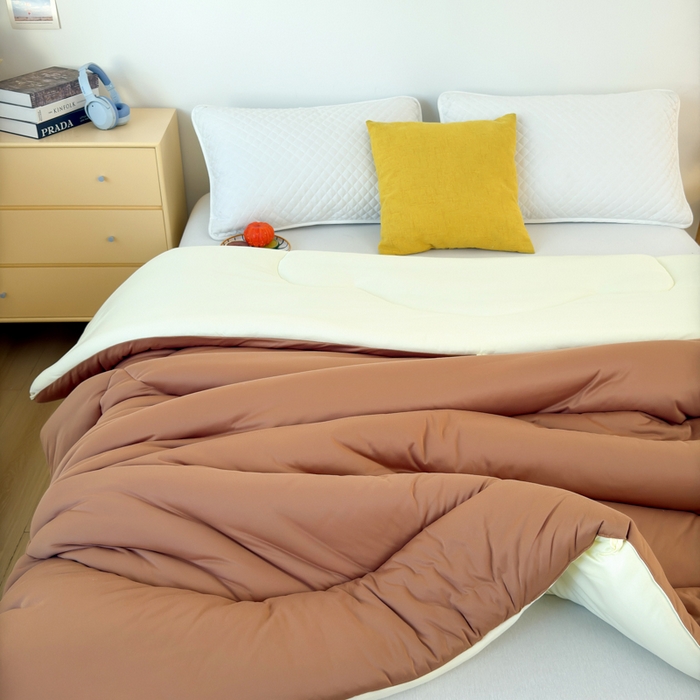 91家纺网 家纺一手货源 找家纺 卡芙芯类馆 2025新款云朵泡芙被被子被芯 咖色