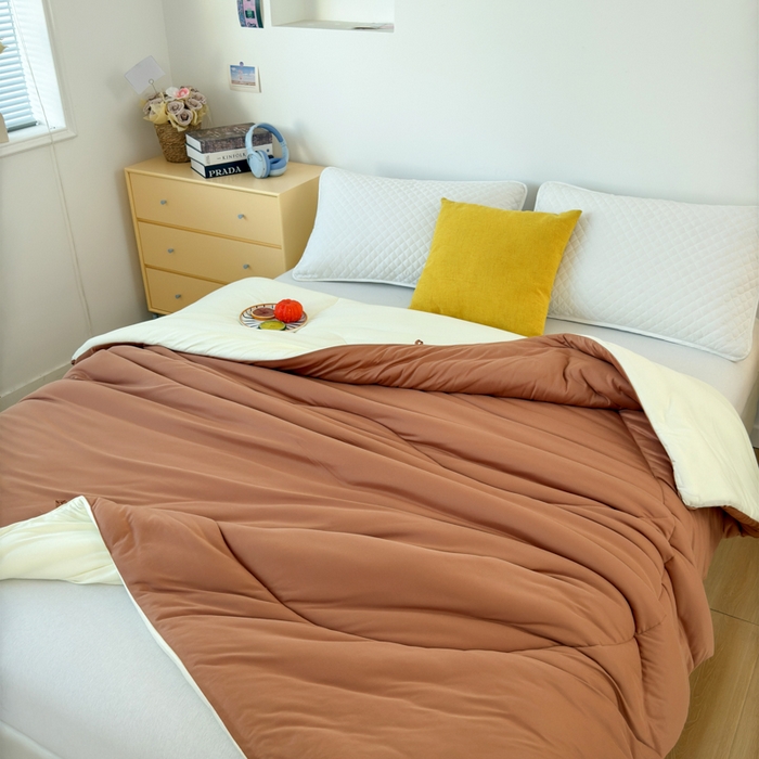 91家纺网 家纺一手货源 找家纺 卡芙芯类馆 2025新款云朵泡芙被被子被芯 咖色