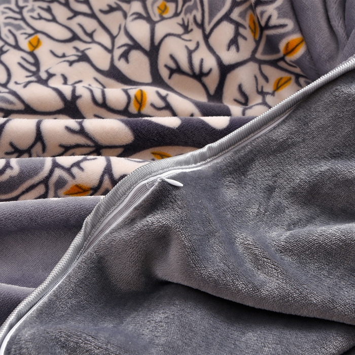 91家纺网 家纺一手货源 找家纺 佳一 2025新款高克重8-9斤 印花牛奶绒四件套 发财树