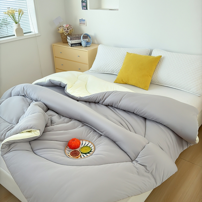 91家纺网 家纺一手货源 找家纺 卡芙芯类馆 2025新款云朵泡芙被被子被芯 浅灰