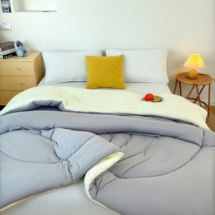 91家纺网 家纺一手货源 找家纺 卡芙芯类馆 2025新款云朵泡芙被被子被芯 浅灰