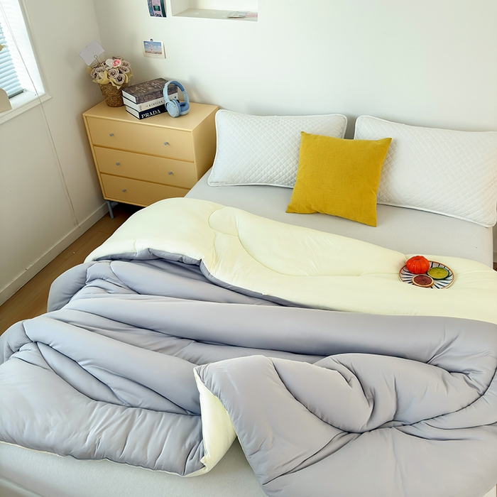 91家纺网 家纺一手货源 找家纺 卡芙芯类馆 2025新款云朵泡芙被被子被芯 浅灰