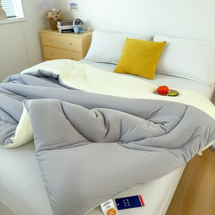 91家纺网 家纺一手货源 找家纺 卡芙芯类馆 2025新款云朵泡芙被被子被芯 浅灰