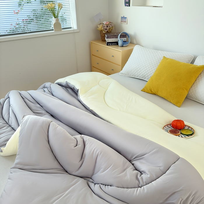 91家纺网 家纺一手货源 找家纺 卡芙芯类馆 2025新款云朵泡芙被被子被芯 浅灰