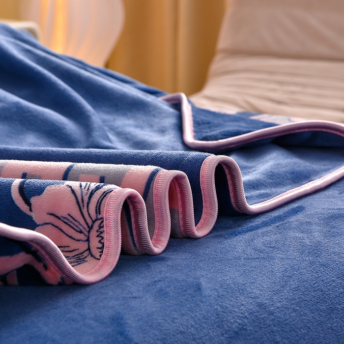 91家纺网 家纺一手货源 找家纺 佳一 2025新款高克重8-9斤 印花牛奶绒四件套 芳华