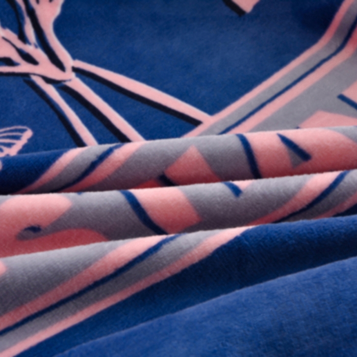 91家纺网 家纺一手货源 找家纺 佳一 2025新款高克重8-9斤 印花牛奶绒四件套 芳华