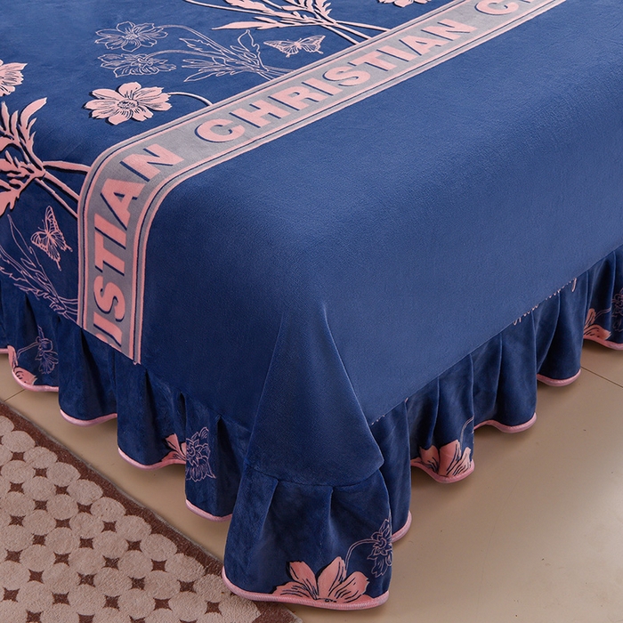 91家纺网 家纺一手货源 找家纺 佳一 2025新款高克重8-9斤 印花牛奶绒四件套 芳华