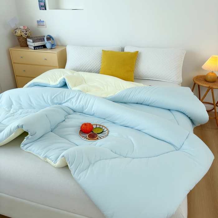 91家纺网 家纺一手货源 找家纺 卡芙芯类馆 2025新款云朵泡芙被被子被芯 浅蓝