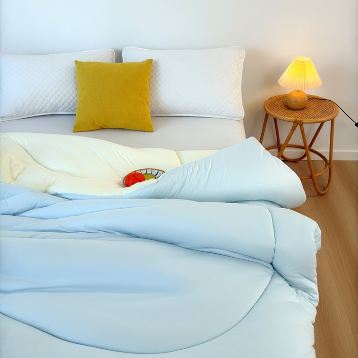 91家纺网 家纺一手货源 找家纺 卡芙芯类馆 2025新款云朵泡芙被被子被芯 浅蓝