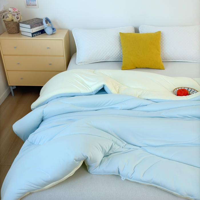 91家纺网 家纺一手货源 找家纺 卡芙芯类馆 2025新款云朵泡芙被被子被芯 浅蓝
