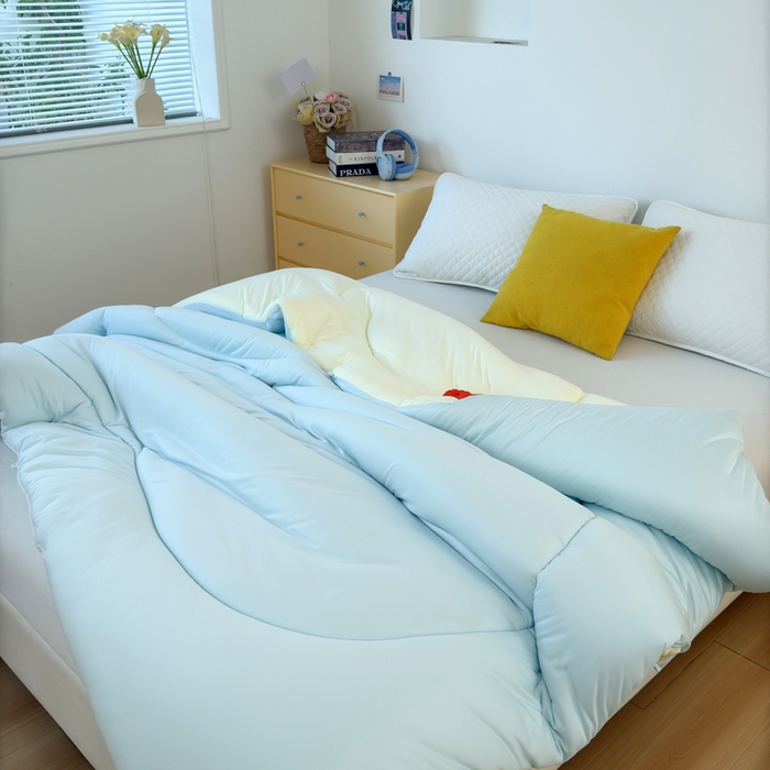 91家纺网 家纺一手货源 找家纺 卡芙芯类馆 2025新款云朵泡芙被被子被芯 浅蓝