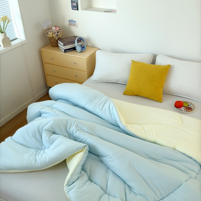 91家纺网 家纺一手货源 找家纺 卡芙芯类馆 2025新款云朵泡芙被被子被芯 浅蓝