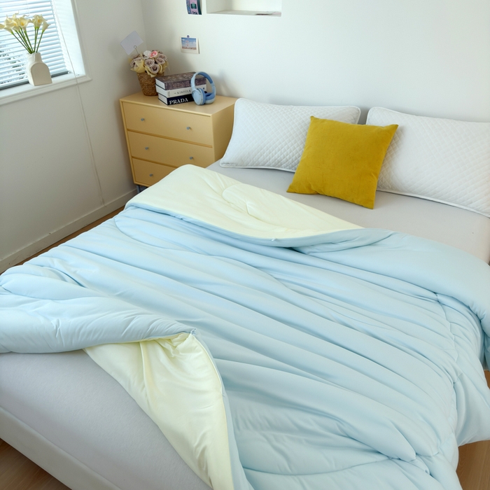 91家纺网 家纺一手货源 找家纺 卡芙芯类馆 2025新款云朵泡芙被被子被芯 浅蓝