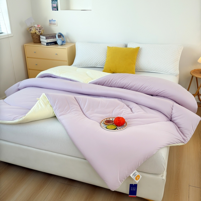 91家纺网 家纺一手货源 找家纺 卡芙芯类馆 2025新款云朵泡芙被被子被芯 浅紫