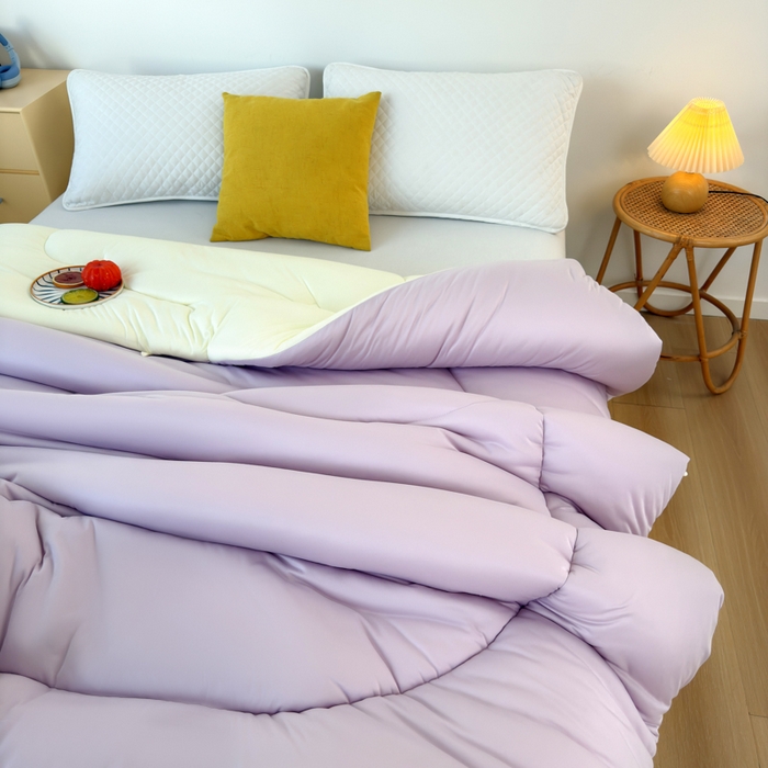 91家纺网 家纺一手货源 找家纺 卡芙芯类馆 2025新款云朵泡芙被被子被芯 浅紫