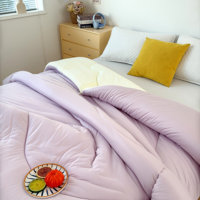 91家纺网 家纺一手货源 找家纺 卡芙芯类馆 2025新款云朵泡芙被被子被芯 浅紫