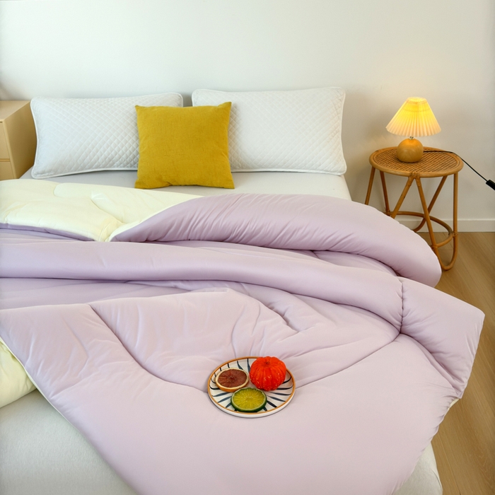 91家纺网 家纺一手货源 找家纺 卡芙芯类馆 2025新款云朵泡芙被被子被芯 浅紫