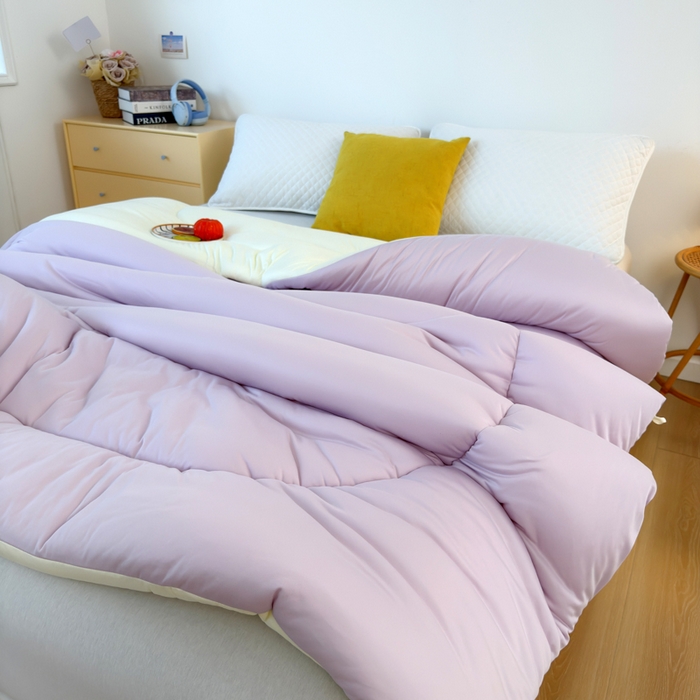 91家纺网 家纺一手货源 找家纺 卡芙芯类馆 2025新款云朵泡芙被被子被芯 浅紫