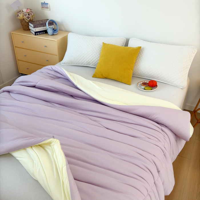 91家纺网 家纺一手货源 找家纺 卡芙芯类馆 2025新款云朵泡芙被被子被芯 浅紫