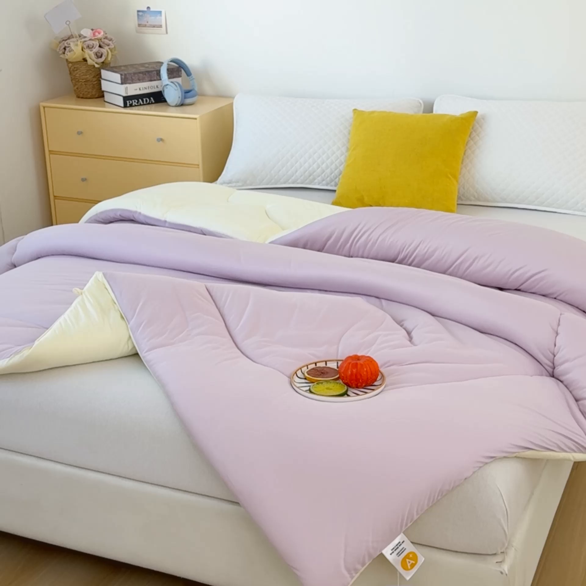 91家纺网 家纺一手货源 找家纺 卡芙芯类馆 2025新款云朵泡芙被被子被芯 浅紫