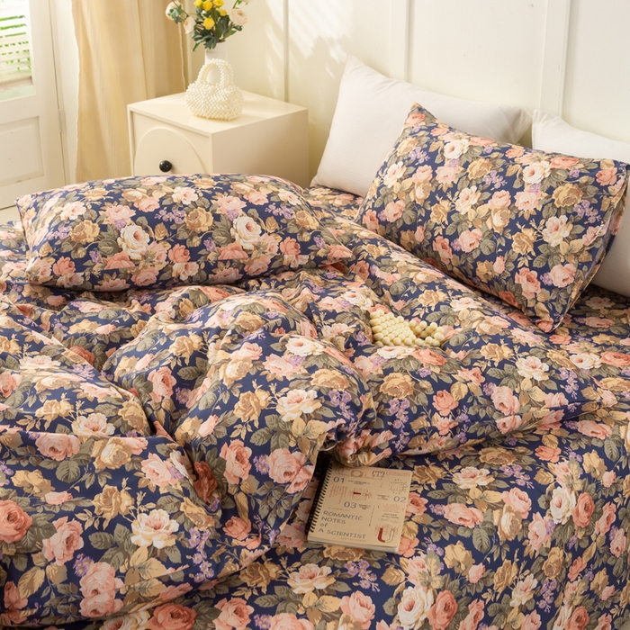 91家纺网 家纺一手货源 找家纺 （总）锦鹭被业 2025新款复古全棉纯棉四件套