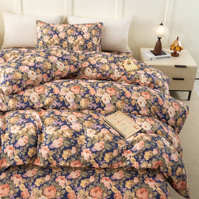 91家纺网 家纺一手货源 找家纺 （总）锦鹭被业 2025新款复古全棉纯棉四件套