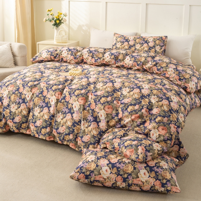 91家纺网 家纺一手货源 找家纺 （总）锦鹭被业 2025新款复古全棉纯棉四件套