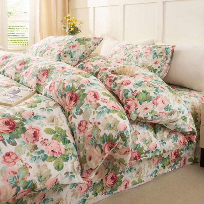 锦鹭被业 2025新款复古全棉纯棉四件套 花海