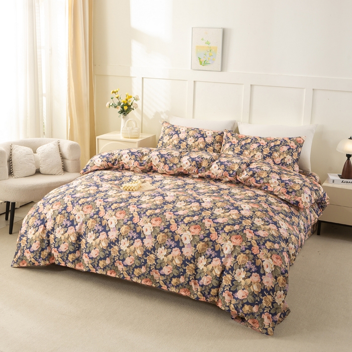 91家纺网 家纺一手货源 找家纺 （总）锦鹭被业 2025新款复古全棉纯棉四件套