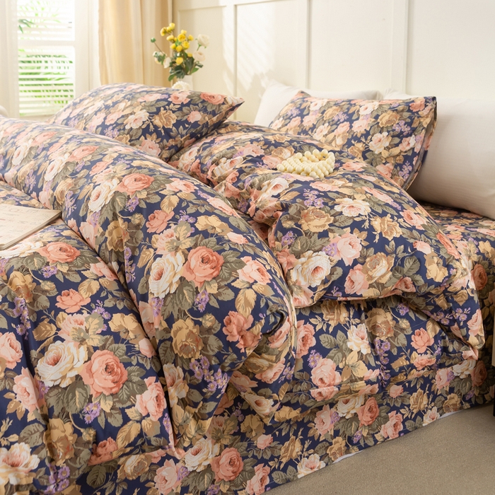 锦鹭被业 2025新款复古全棉纯棉四件套 繁华似锦