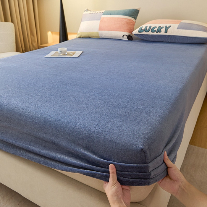 91家纺网 家纺一手货源 找家纺 （总）摩妮卡 2025新款加厚保暖牛奶绒床笠单床笠床笠单件-保护床垫三件套系列