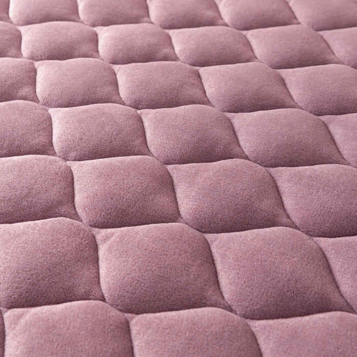 91家纺网 家纺一手货源 找家纺 索弗莱家纺 2025新款加厚宽边牛奶绒床垫-大床款 豆沙