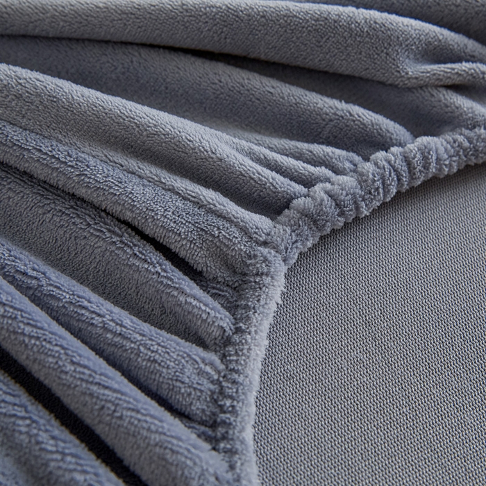 91家纺网 家纺一手货源 找家纺 摩妮卡 2025新款加厚保暖牛奶绒床笠单床笠床笠单件-保护床垫三件套系列 莫纱-灰蓝