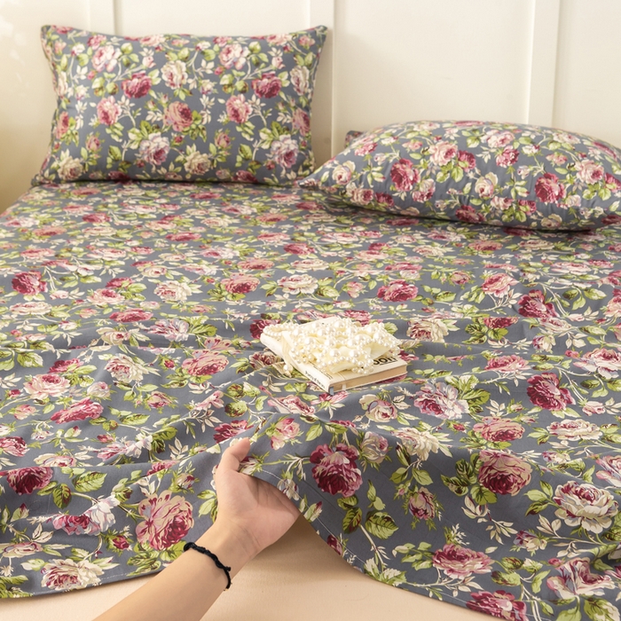 91家纺网 家纺一手货源 找家纺 锦鹭被业 2025新款复古全棉纯棉单床单单品床单床单单件 相约