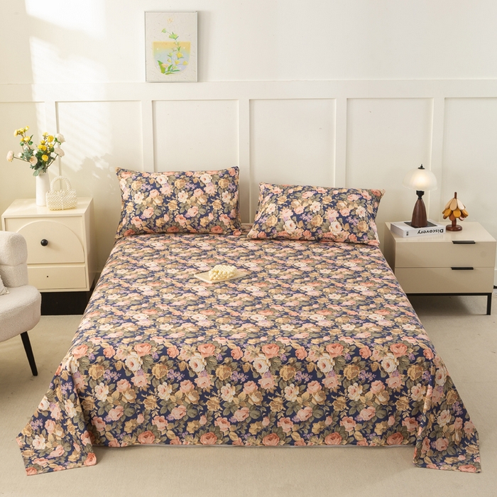 锦鹭被业 2025新款复古全棉纯棉单床单单品床单床单单件 繁华似锦