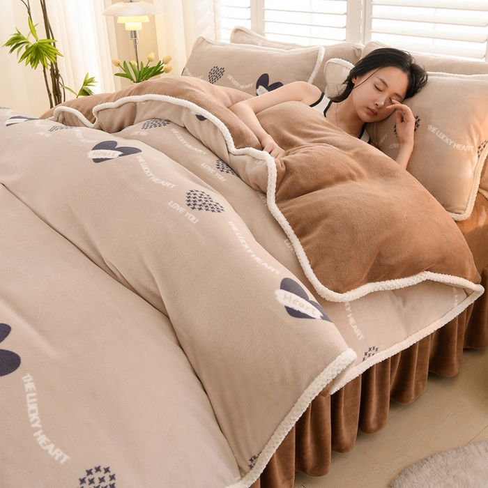 91家纺网 家纺一手货源 找家纺 （总）牵依 2025 直播爆款高克重加厚牛奶绒四件套法兰绒四件套珊瑚绒