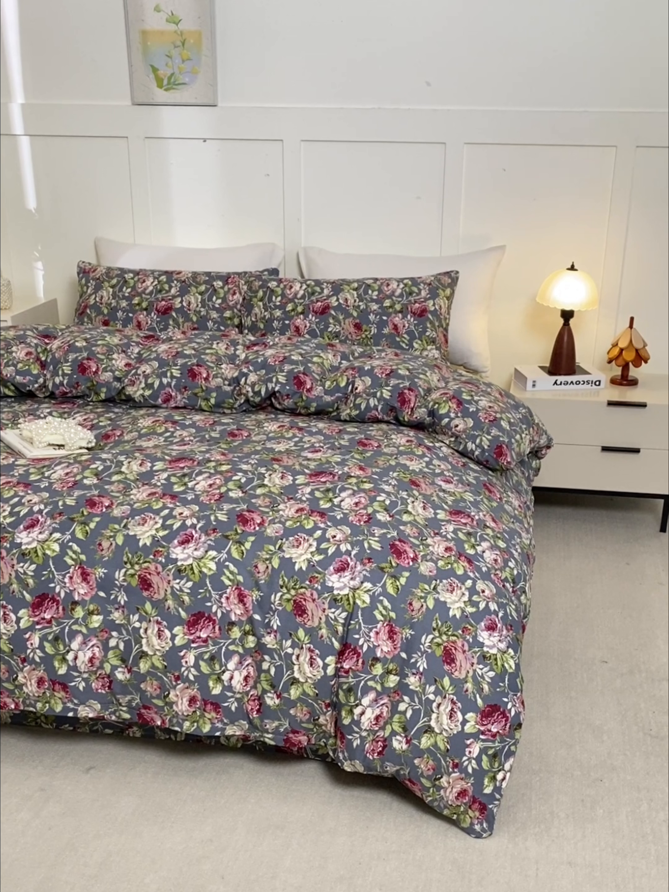 91家纺网 家纺一手货源 找家纺 锦鹭被业 2025新款复古全棉纯棉四件套 相约