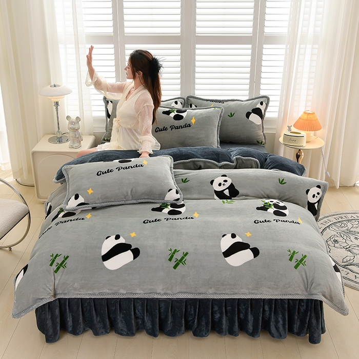 91家纺网 家纺一手货源 找家纺 （总）牵依 2025 直播爆款高克重加厚牛奶绒四件套法兰绒四件套珊瑚绒