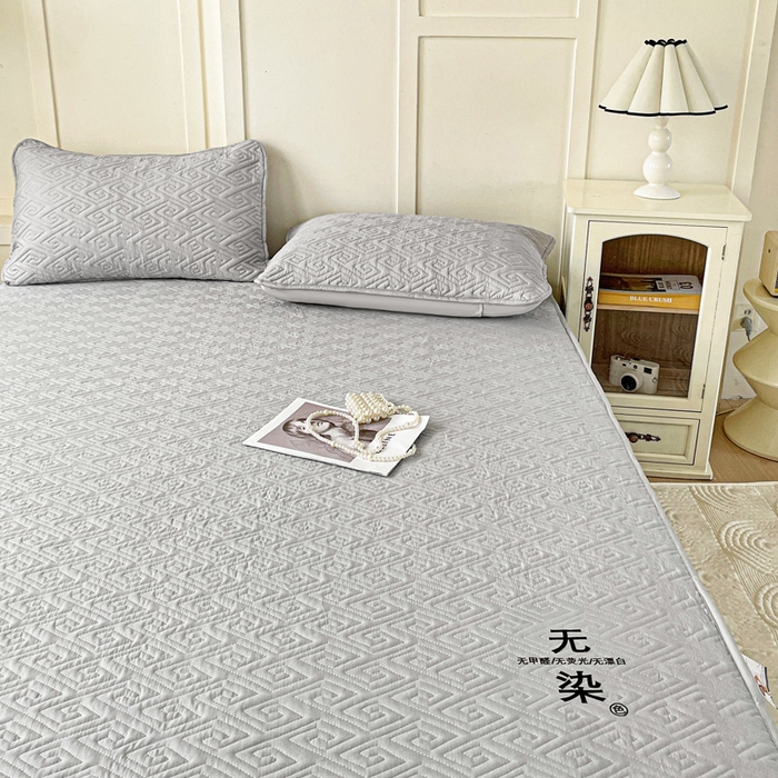 91家纺网 家纺一手货源 找家纺 花享莱 2025新款希尔顿同款无染磨毛床笠三件套 无染-灰