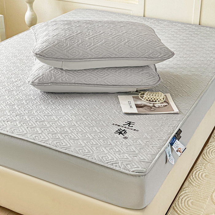 91家纺网 家纺一手货源 找家纺 花享莱 2025新款希尔顿同款无染磨毛床笠三件套 无染-灰