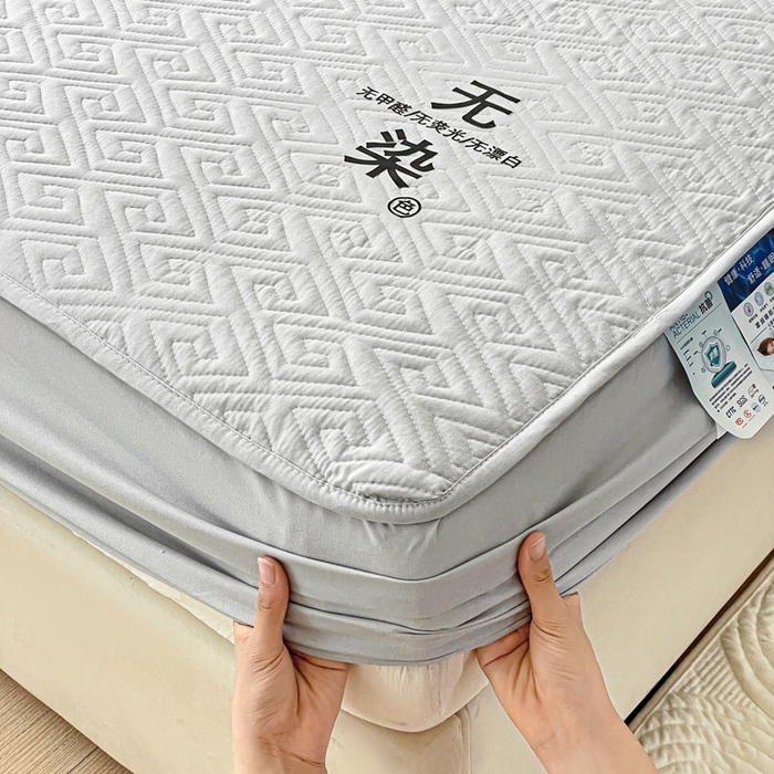 91家纺网 家纺一手货源 找家纺 花享莱 2025新款希尔顿同款无染磨毛床笠三件套 无染-灰