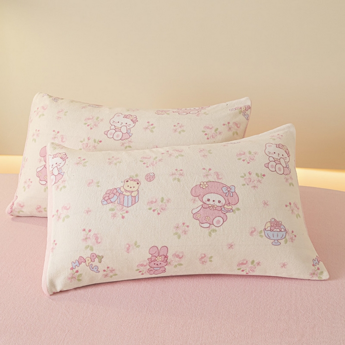 91家纺网 家纺一手货源 找家纺 摩妮卡 2025新款加厚保暖牛奶绒床笠单床笠床笠单件-保护床垫三件套系列 莫纱-梦粉