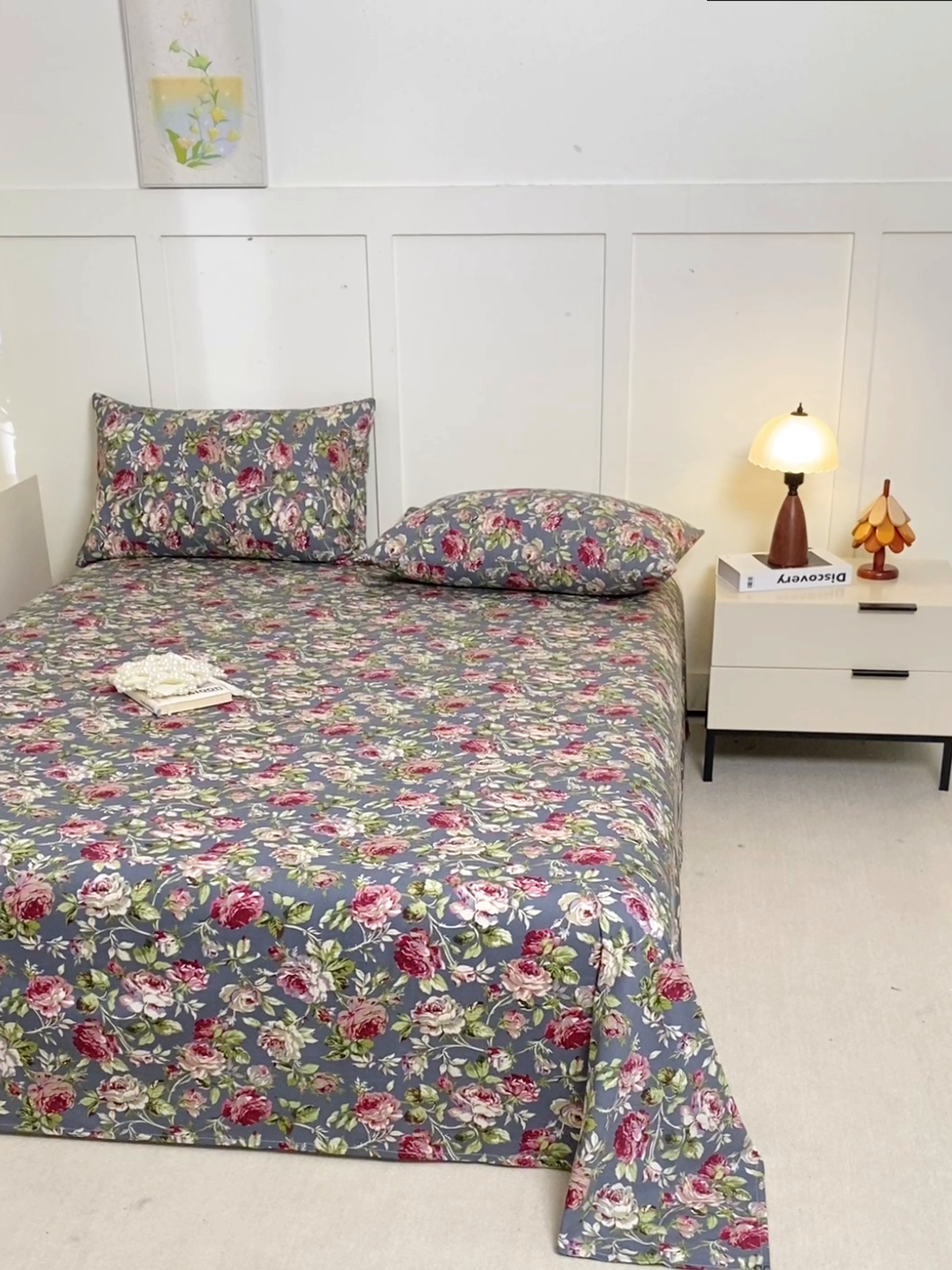 91家纺网 家纺一手货源 找家纺 锦鹭被业 2025新款复古全棉纯棉单床单单品床单床单单件 相约